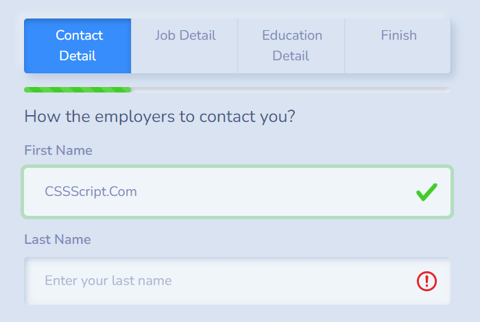 Interactive Wizard UI Using Bootstrap 5 Tabs Component