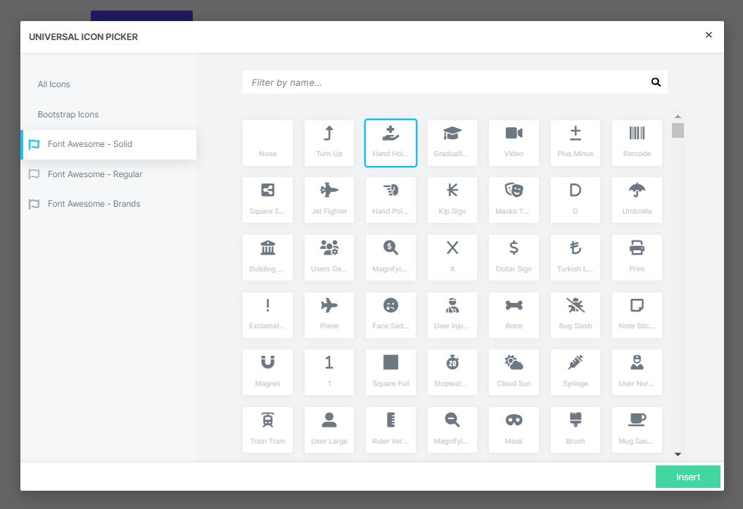 Universal Icon Picker For Popular Icon libraries