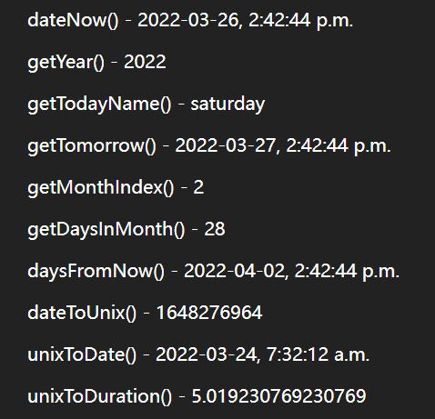 Get Date Information With The Easy Dates Library