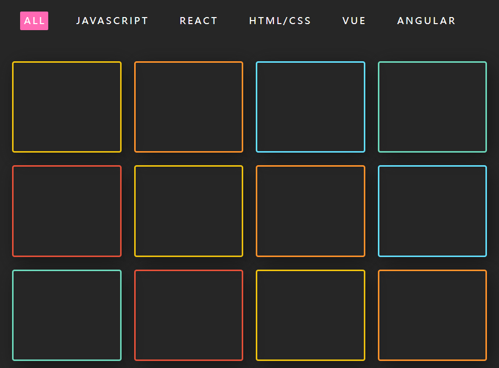 CSS Only Filterable Gallery With Tabs