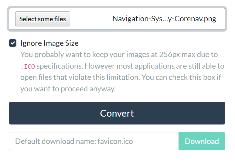 PNG To ICO Converter In Vanilla JavaScript