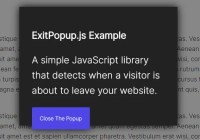 Simple Exit Intent Popup With Plain JavaScript
