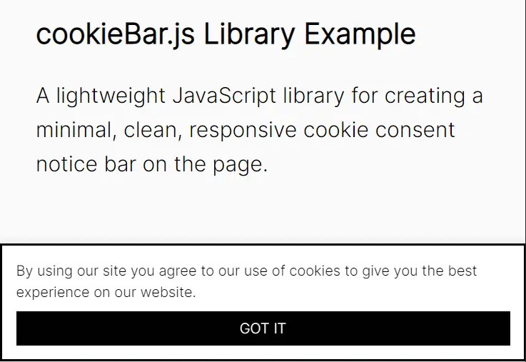 Minimal Cookie Consent Notice Library – cookieBar.js