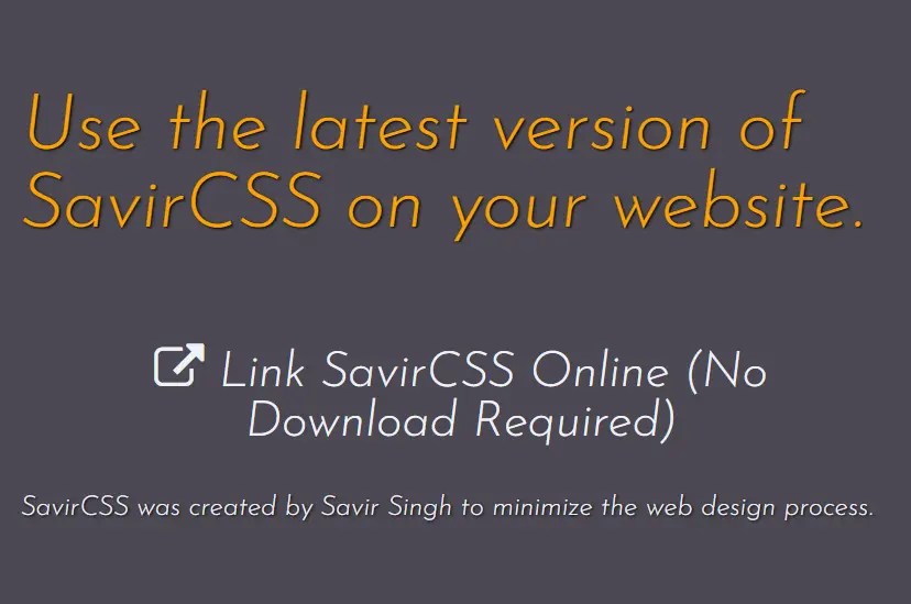 Minimal CSS Framework –  SavirCSS