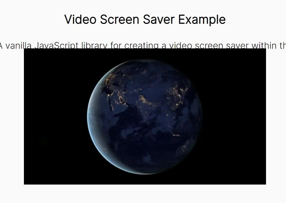 Video Screen Saver For The Web – webScreenSaver.js