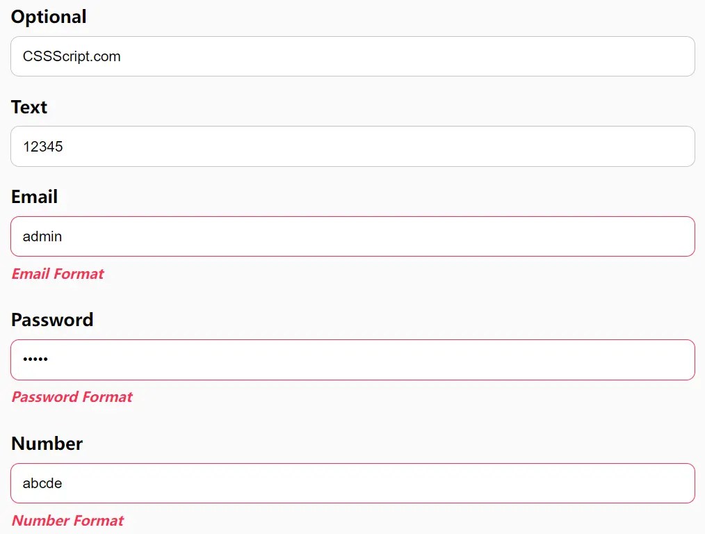 Extendable Auto Form Validation Plugin With Validator.js