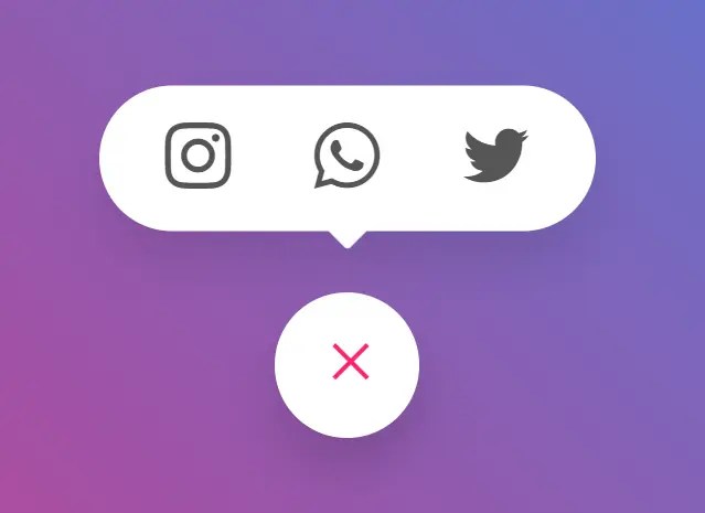 Animated Social Sharing Popup Menu