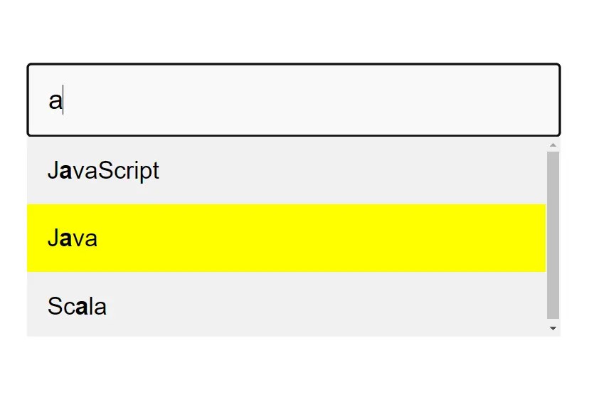 Flexible Vanilla JavaScript Autocomplete Library | CSS Script