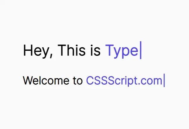 Minimal Typing Effect Written In JavaScript ES6 - Typer.js | CSS Script