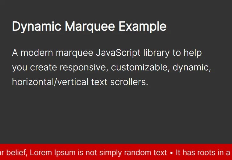 Dynamic Marquee-like Text Scroller In Vanilla JavaScript