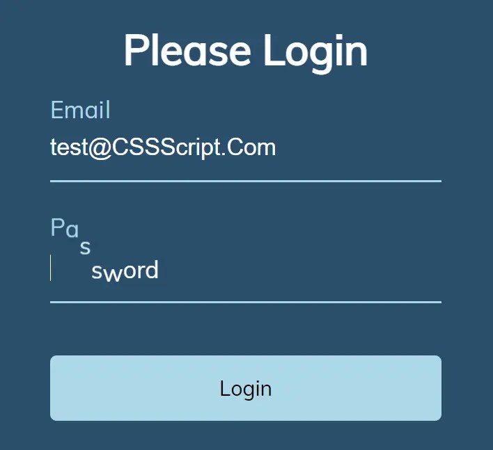 Floating Input Lable With Wave Animation