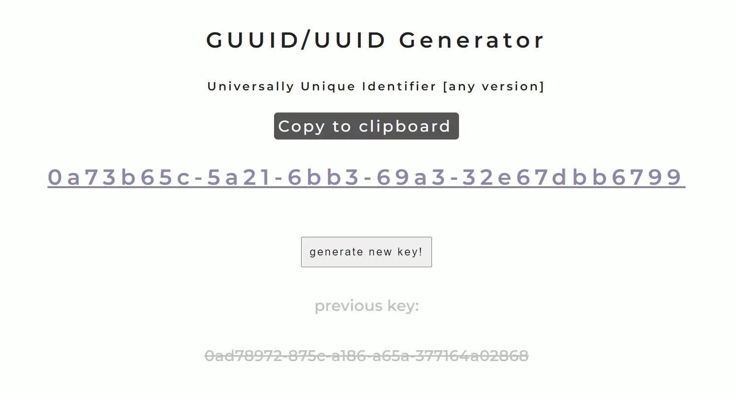 Easy GUID/UUID Generator In Vanilla JavaScript