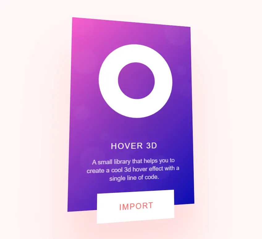 3D Hover Effect Inspired By Apple TV - Hover3D.js | CSS Script