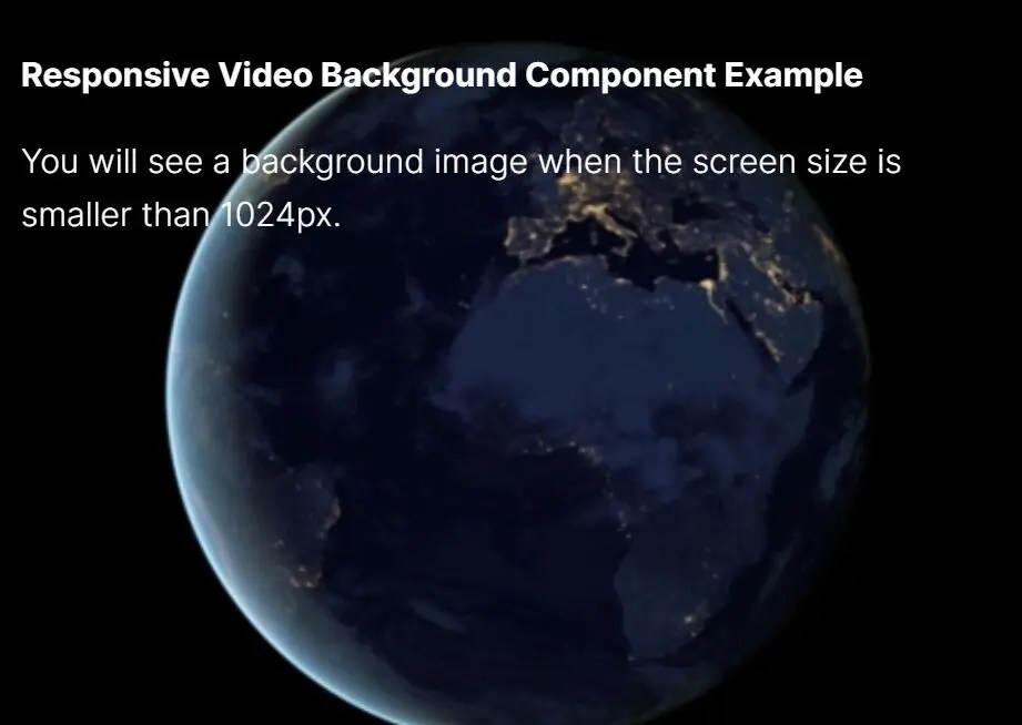 Responsive Video Background Component With Image Fallback