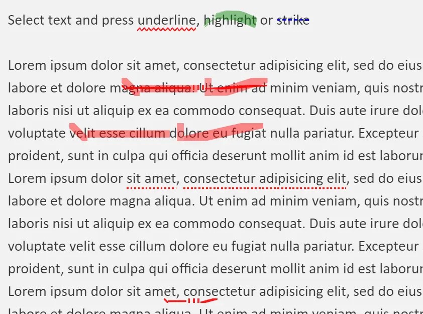 Underline/Highlight/Strike Text With The textAnnotator Library
