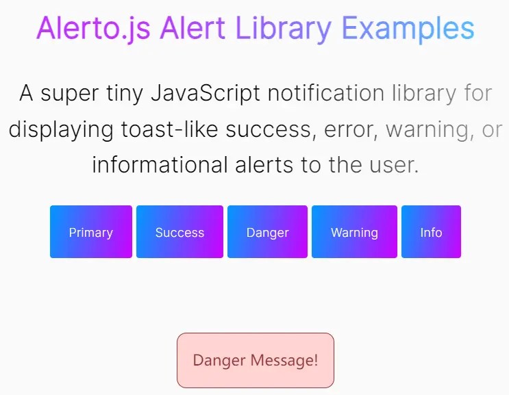 Create Sleek Toast-Like Alert Notifications With Alerto.js