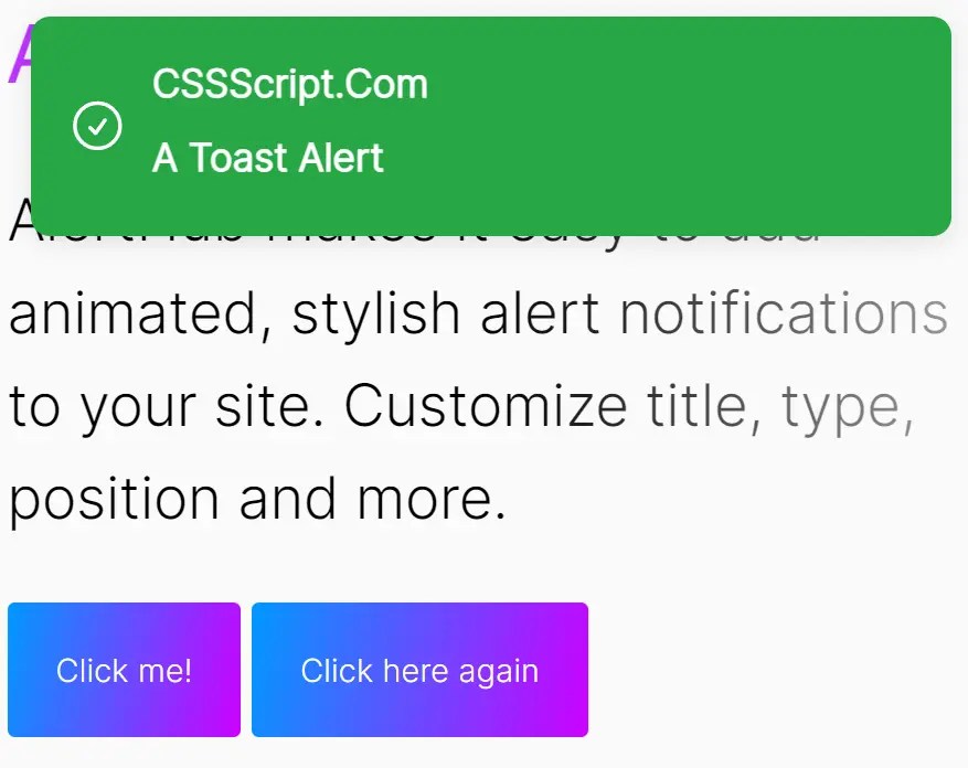 Customizable Toast Alert For The Web – AlertHub