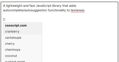 Floating Autocomplete Box For Textarea