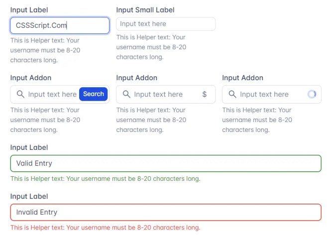 MinimaCSS Framework Form Controls
