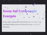 Add Falling Snow Animation To Sites With Snow Fall Component Css Script