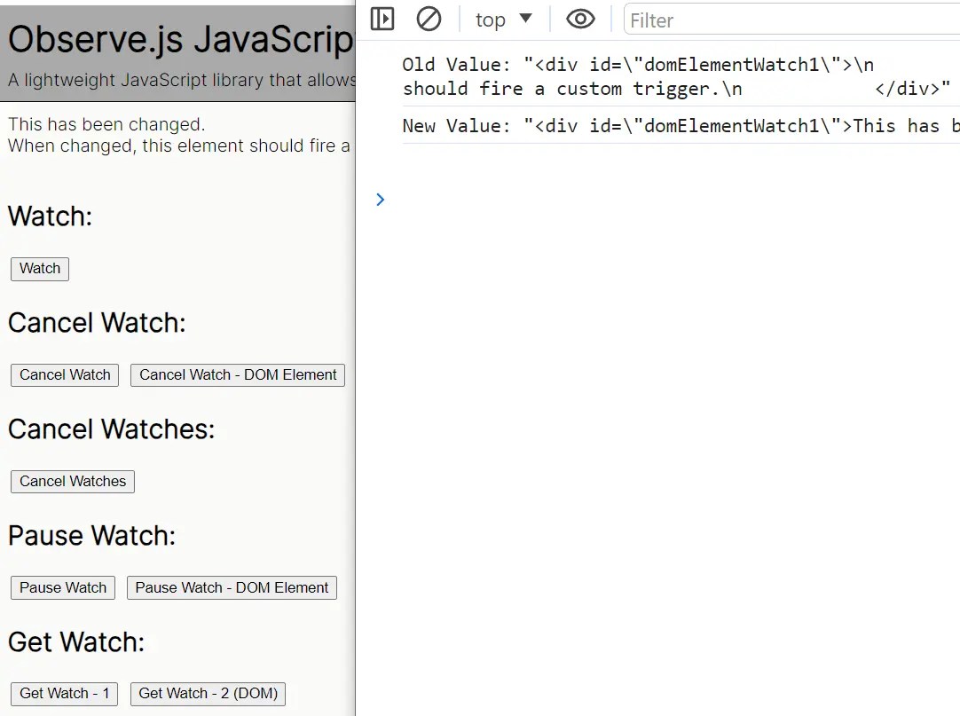Track Changes To JS Objects & DOM Elements – Observe.js