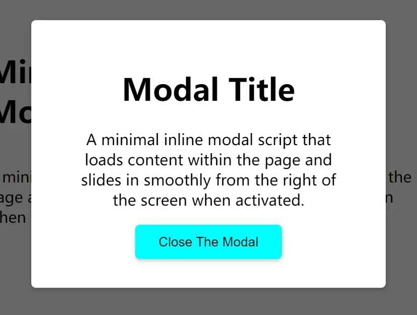 Minimal Slide-in Inline Modal With JavaScript