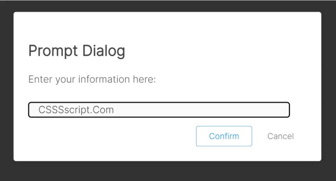 Dialog-JS Prompt Box Material Design Theme