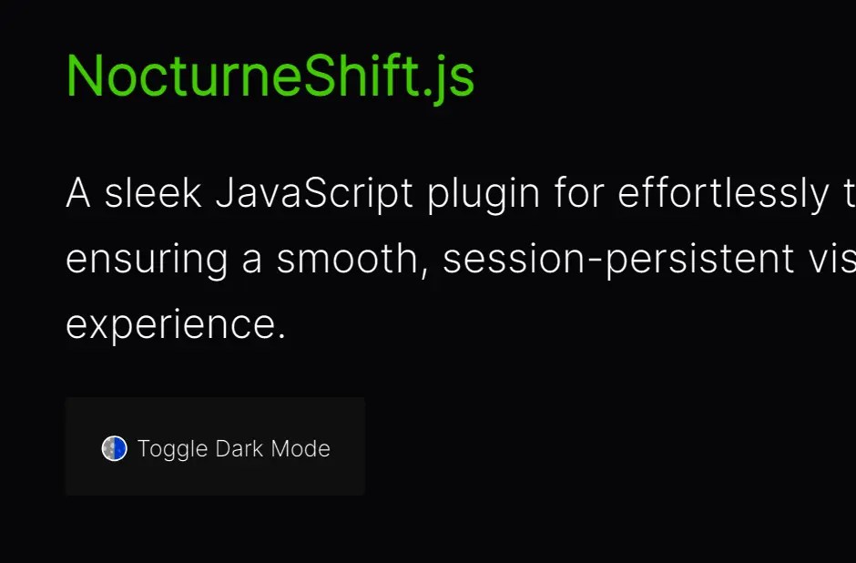 Minimalist Dark Mode Solution – NocturneShift.js