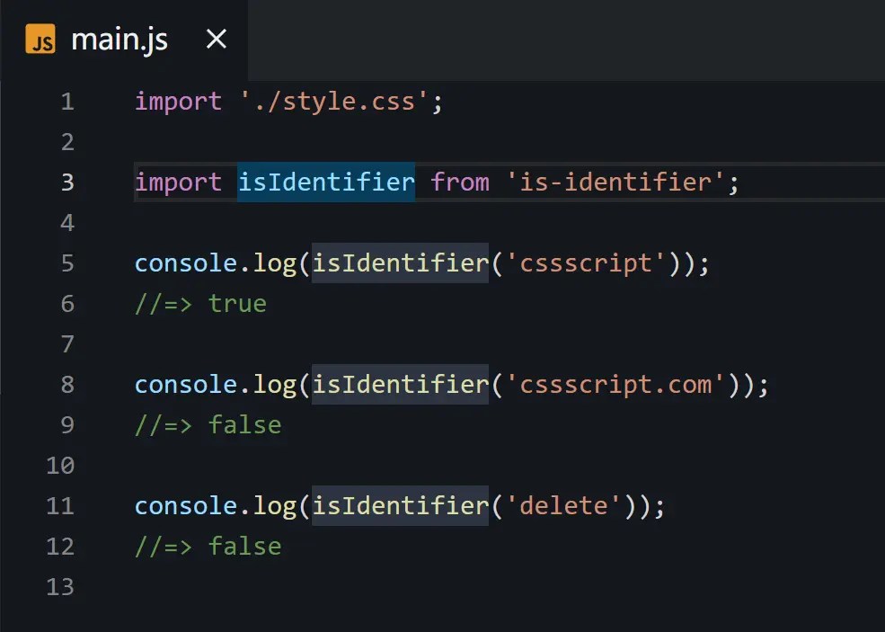 Validating JavaScript Identifiers With isIdentifier Library