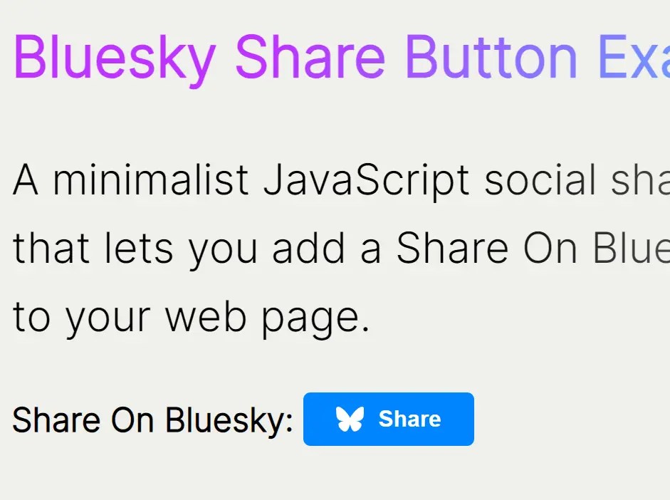 Minimal Bsky Share Button In Vanilla JavaScript & Svelte