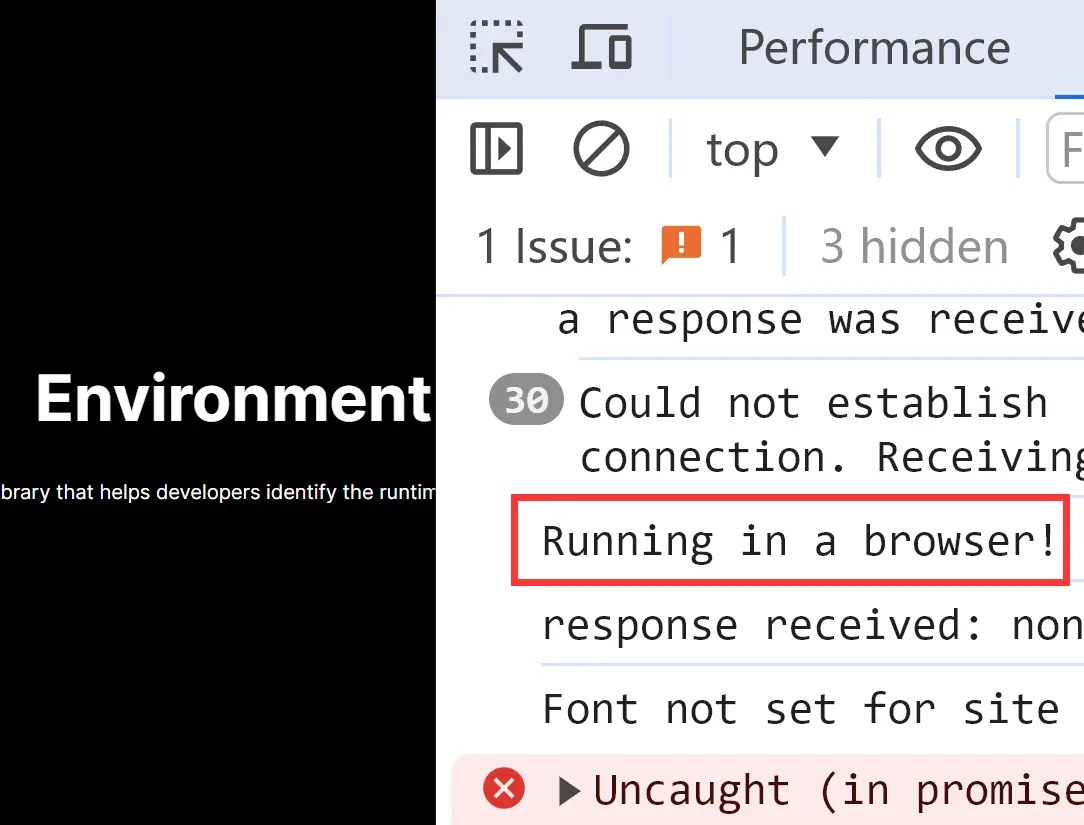 Check JavaScript Runtime Environment With Environment.js