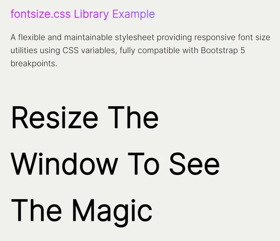 Responsive Font Size Utility Library – fontsize.css