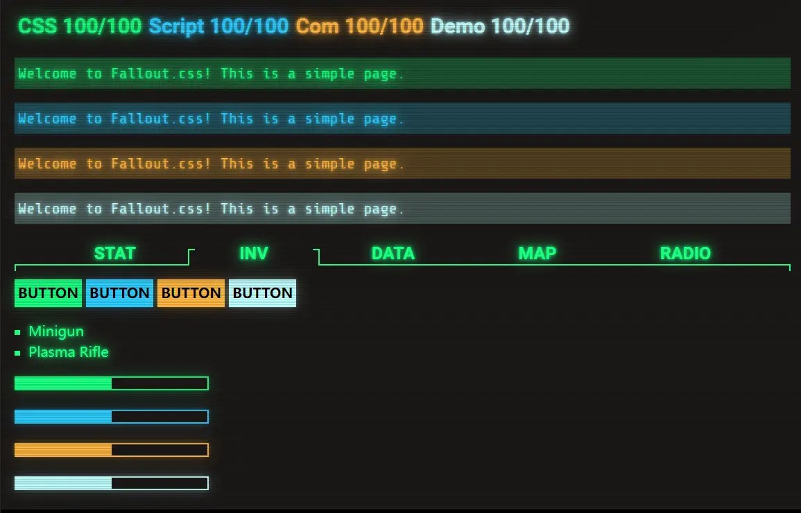 Create Retro-futuristic Web Pages WIth Fallout.css