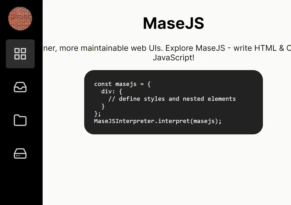 Code HTML & CSS Directly In JavaScript With MaseJS