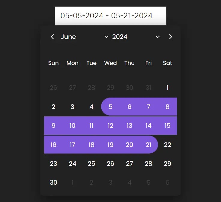 Flexible Date & Date Range Picker – Datera.js