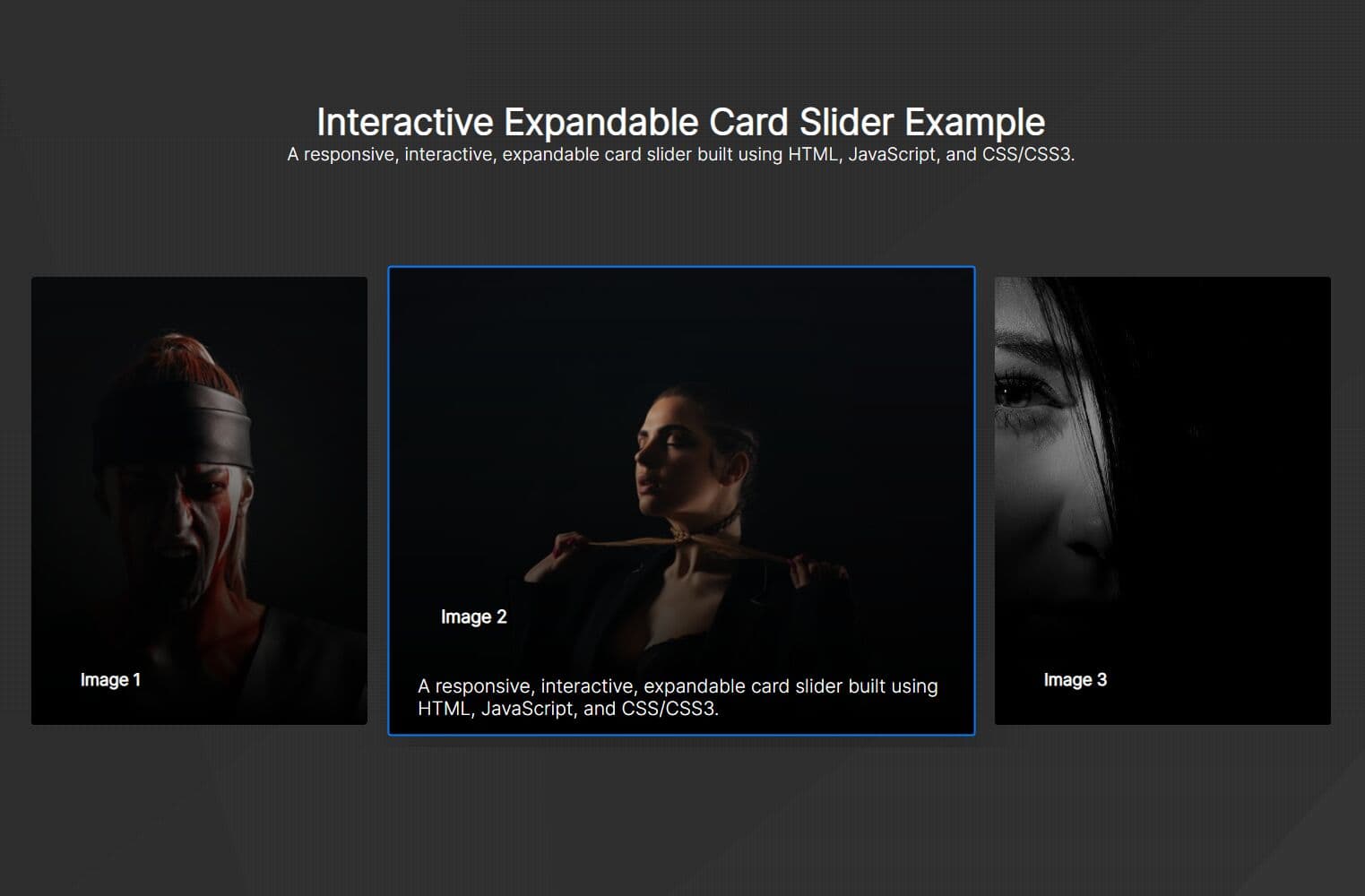 Interactive Expandable Card Slider with JavaScript