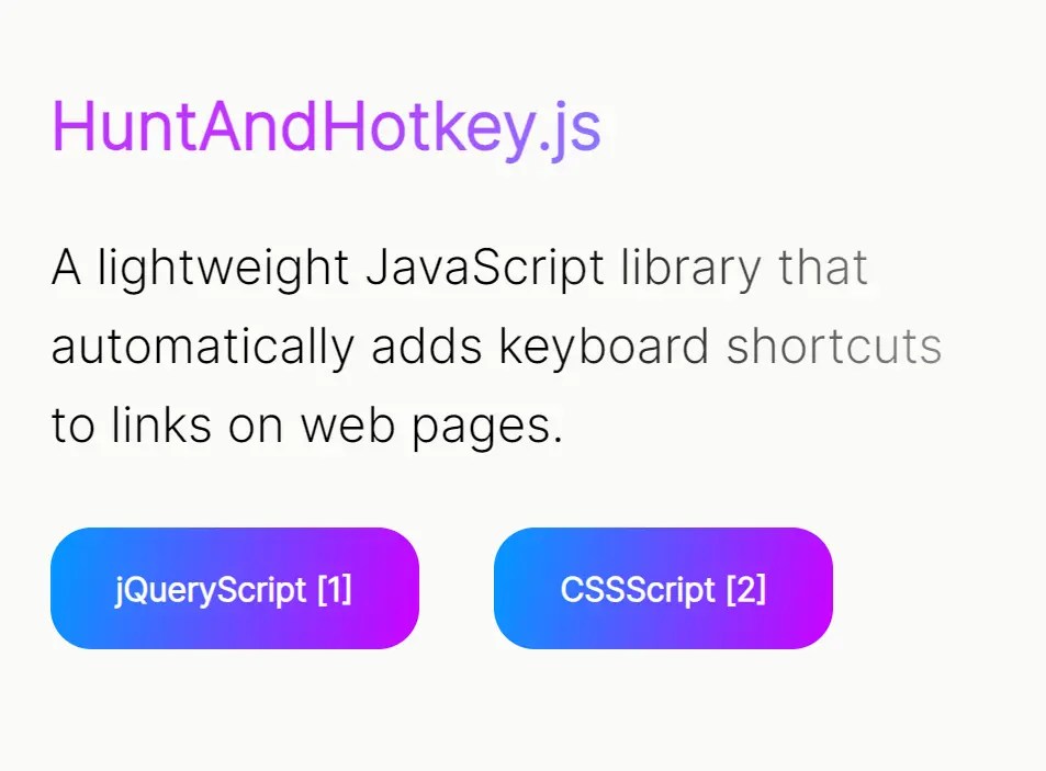 Auto-add Keyboard Shortcuts To Links – HuntAndHotkey