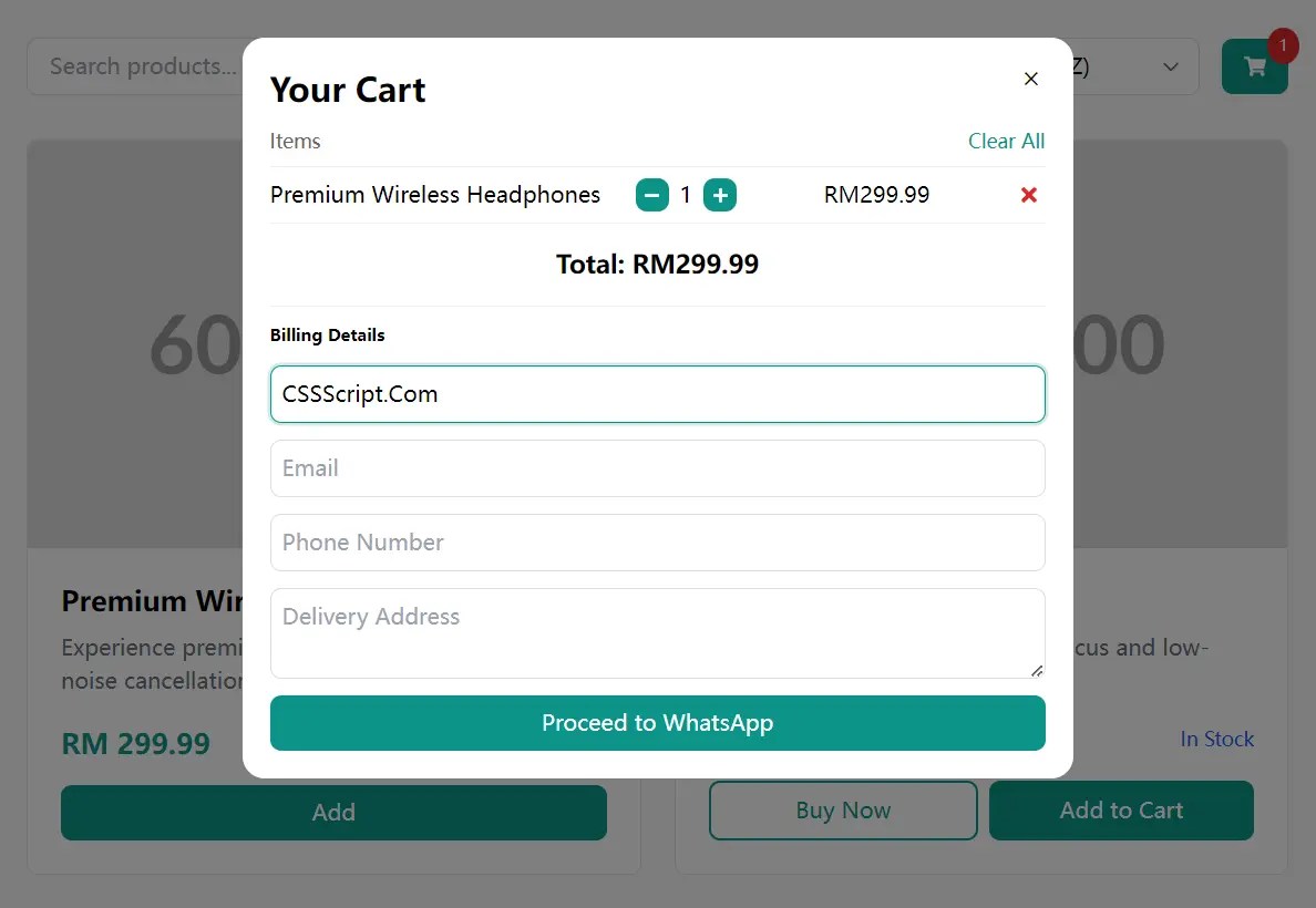 Simple JavaScript Shopping Cart Integration – SWB.js