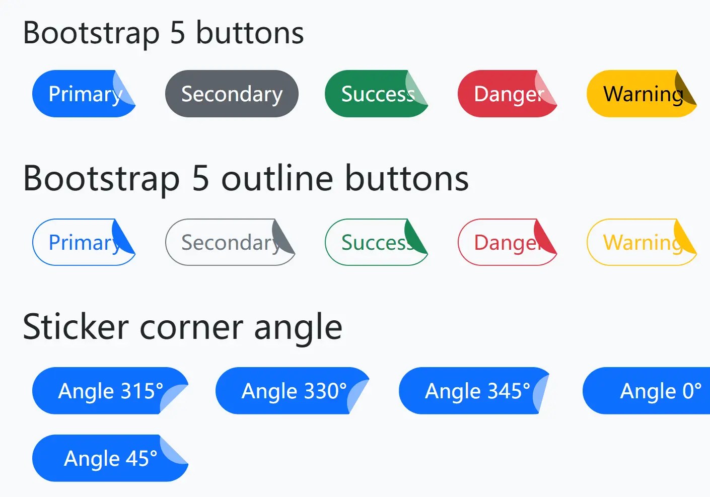 Add Animated Folding Corners To Bootstrap Buttons – Sticker.css