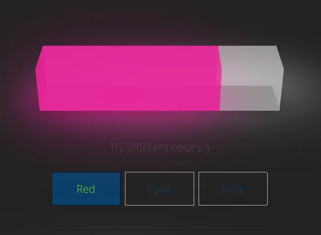 3D Liquid Progress Bar in Pure CSS/CSS3