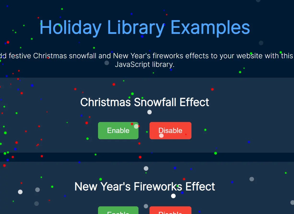 Festive Magic: Christmas Snowfall & New Year’s Fireworks Effects