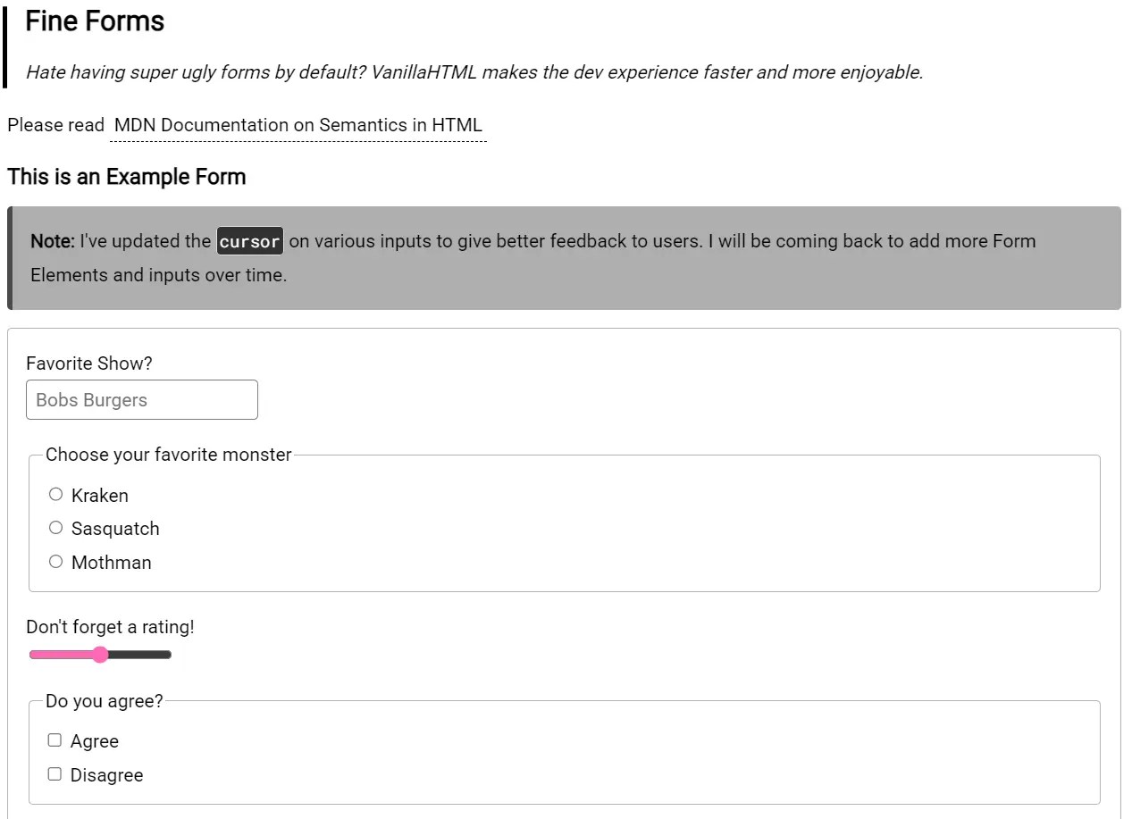 Class-Less CSS Framework for Responsive Accessible Web Design – VanillaHTML