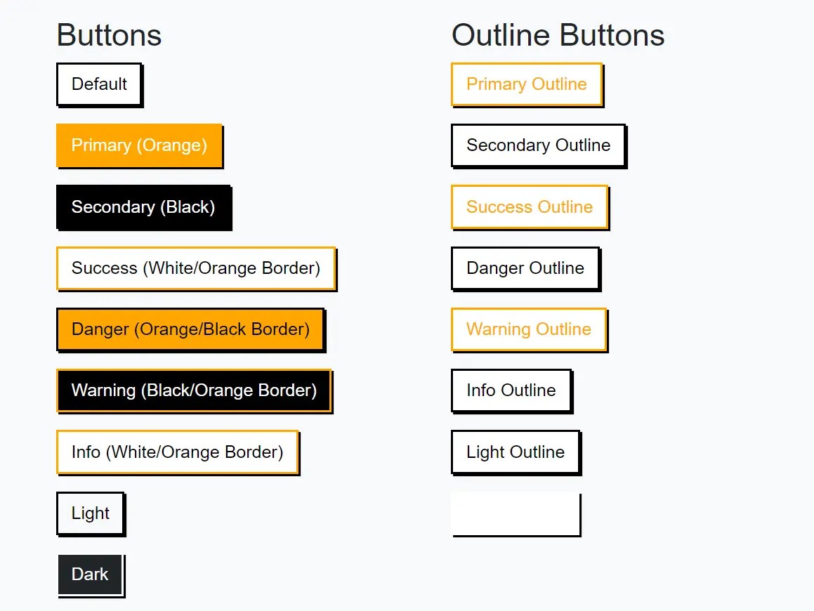 Neobrutalist Bootstrap Buttons