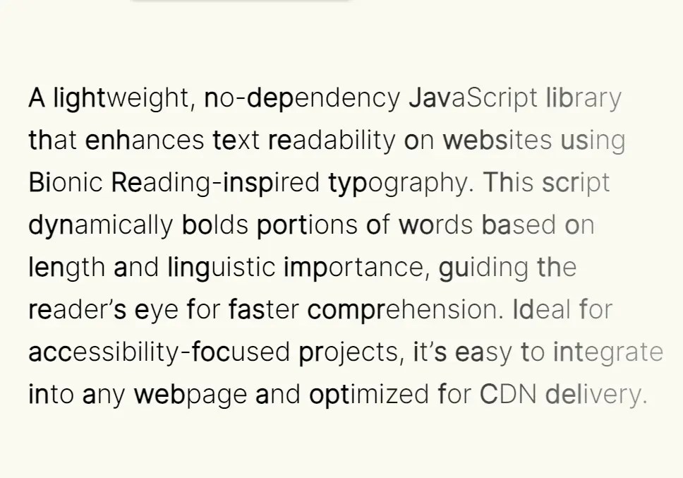 Enhance Text Readability with Typography Inspired by Bionic Reading