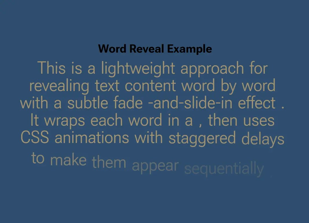 Smooth Word-by-Word Text Animation in JavaScript – Word Reveal