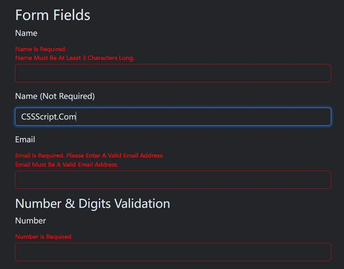 Client-Side Declarative Form Validation using Strictly.js