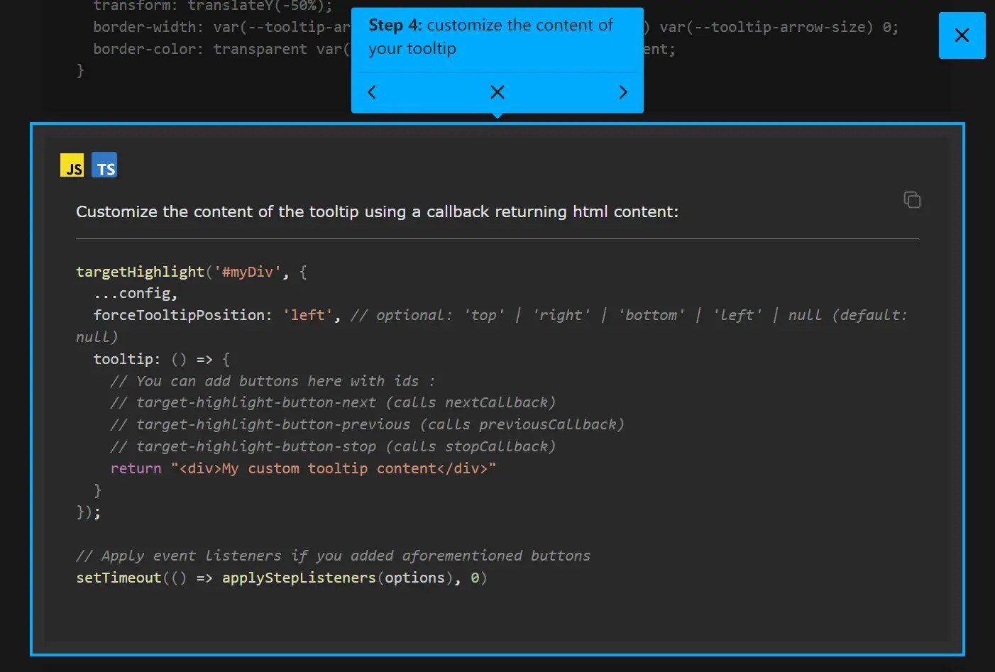 Interactive Guided UI Tours with Target-Highlight.js