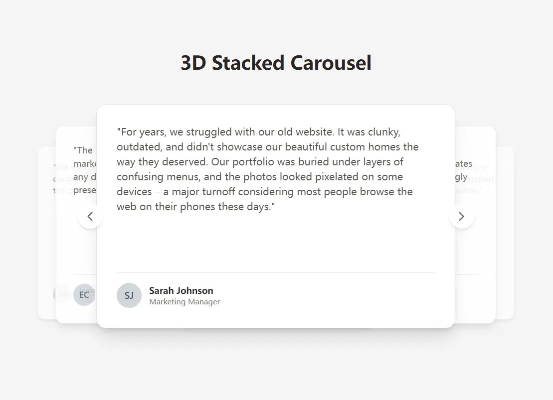 3D Stacked Carousel with JavaScript and Tailwind CSS