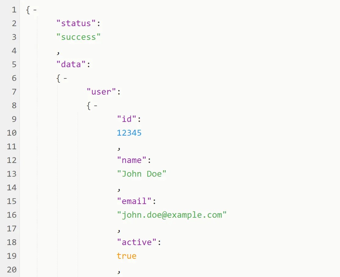 Collapsible JSON Viewer with Syntax highlighting and Line numbers – TreeJSON