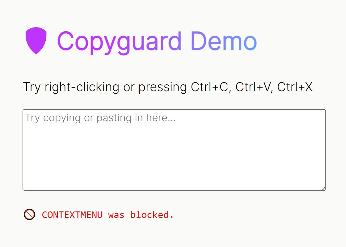 Prevent Copy/Cut/Paste/Right Click in Browsers